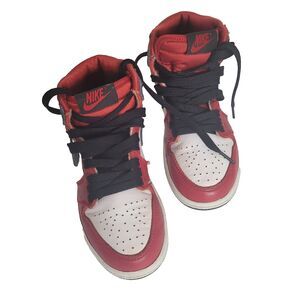 Nike Jordan size 13C child youth kid boy athletic hi-top satin red white lace up